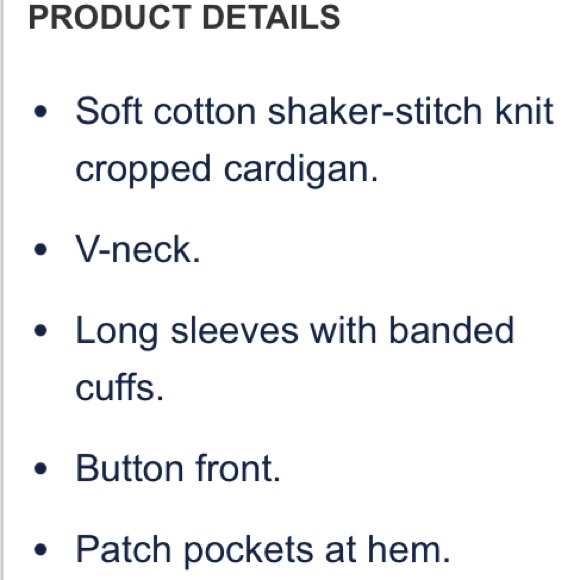 Gap Kids Shaker Stitch Cropped Cardigan Sweater Size 8 M Ivory Frost 100% Cotton - Picture 7 of 11